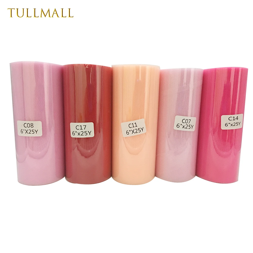 TULLMALL 25 ярдов 15 см Тюль рулоны Свадебные украшения ткань катушка платье пачка DIY