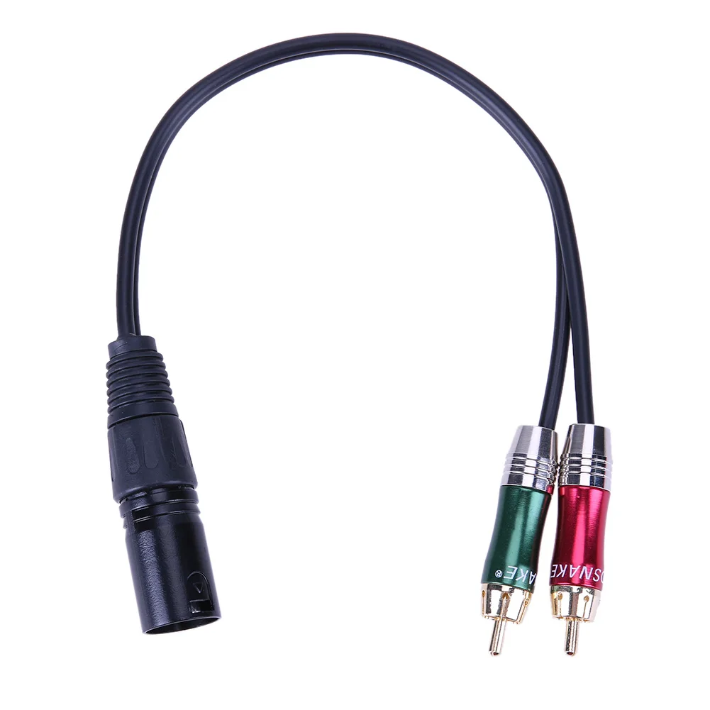 3pin XLR папа 2 RCA Мужской кабель аудио адаптер металлический к мужской разъем для