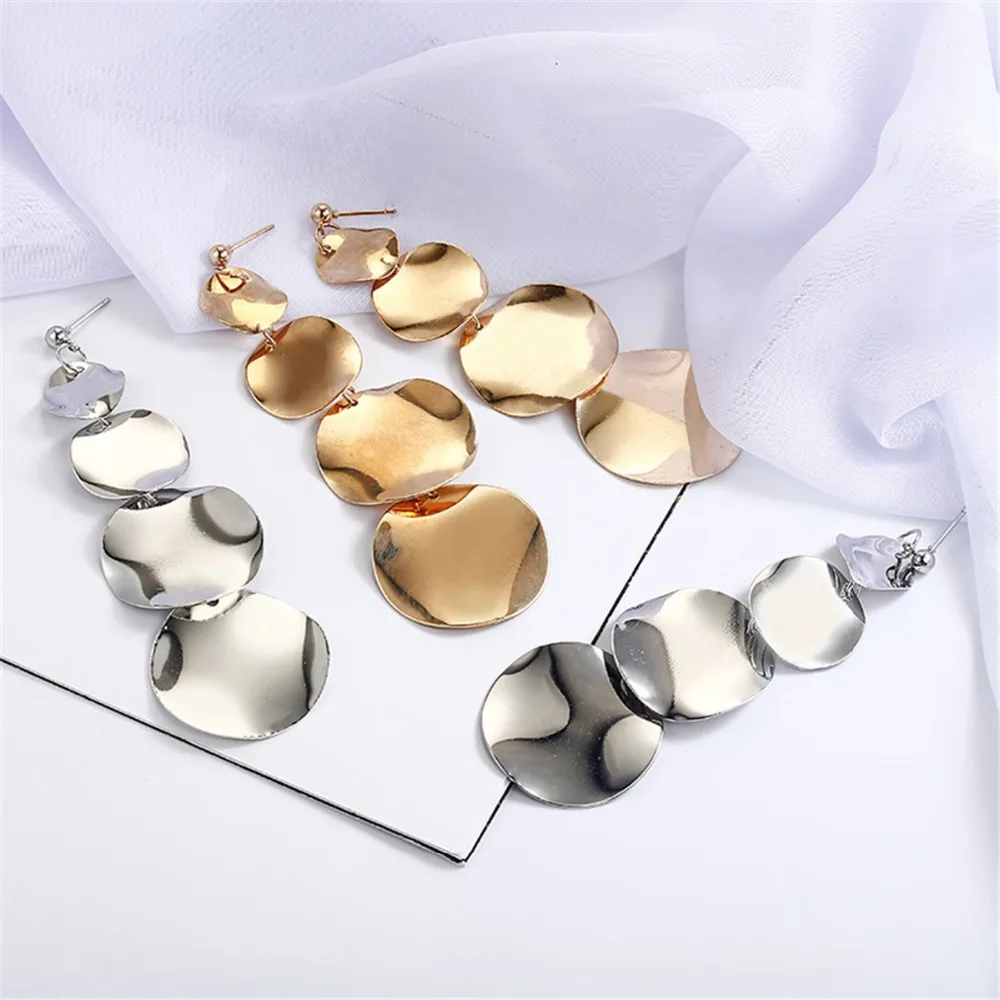 

Bohemian Boho Earrings Vintage Retro Long Round Earrings With Alloy Geometric Irregularly Joyeria Bisuteria