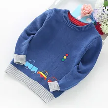 Высокое качество, Новое поступление, свитер для мальчиков Одежда для детей вязаный свитер с машинками пуловер свитер вязаная одежда От 2 до 5 лет детей