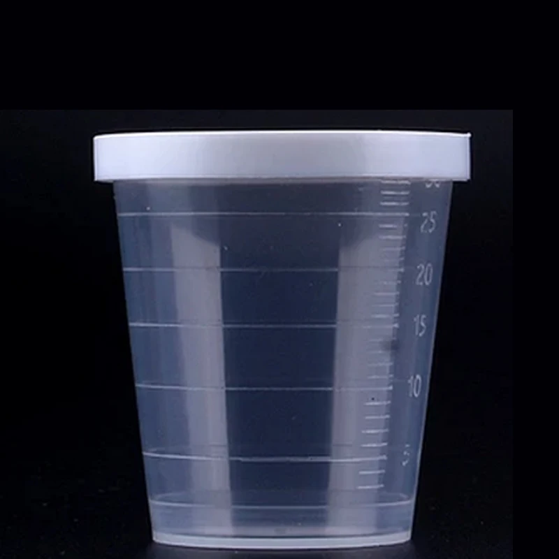 

10 PCS 30ml Plastic Graduated Laboratory Test Cylinder White Lid Clear Pp Liquid Measuring Cups Indexing Clear Container Tube