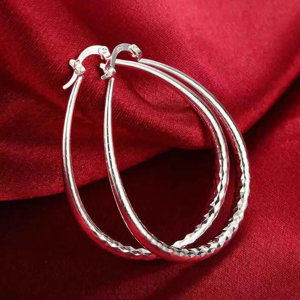 Серьги из стерлингового серебра 925 пробы, серебряные модные ювелирные изделия, мигающие Серьги "U", женские серьги для зрелых женщин