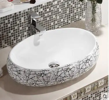

The oval table basin ceramic art basin bathroom sinks the sink basin Household sink basin