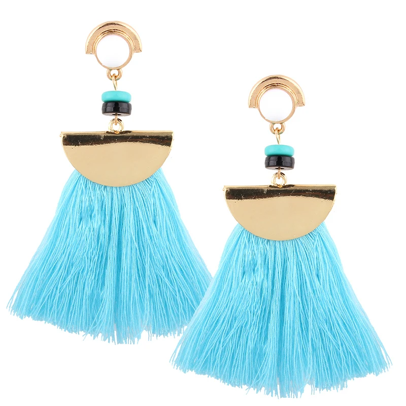 

2019 New Bohemian Tassel Earrings Black Tassel Earrings Statement Dangle Drop Earrings Fashion Women Jewelry Party Dress