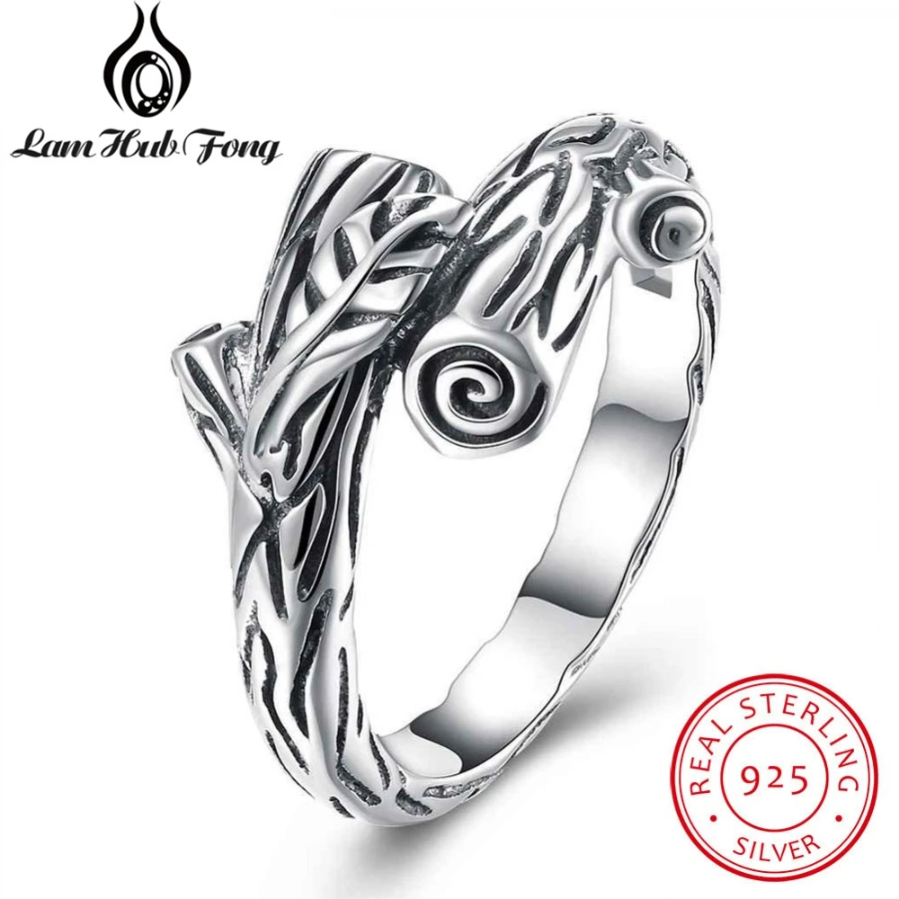 

2017 New Female Jewelry Solid 925 Sterling Silver Ring Tree Pattern Vintage Party Jewelry Rings For Women (Lam Hub Fong)