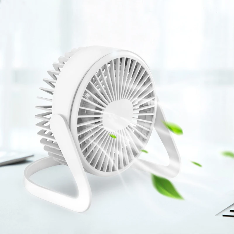  Mini USB Fan Ventilador Fan Round Table fanSilent Creative Home Office Desktop Fan With Blades Blower Cooling  Fans (2)