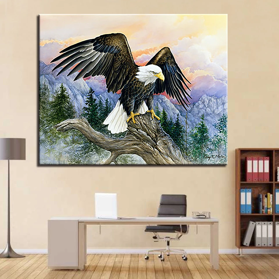 Flying Eagles DIY Набор для рисования по номерам окраска животных Орел Масляные картины ручная краска горная гостиная домашний декор в рамке