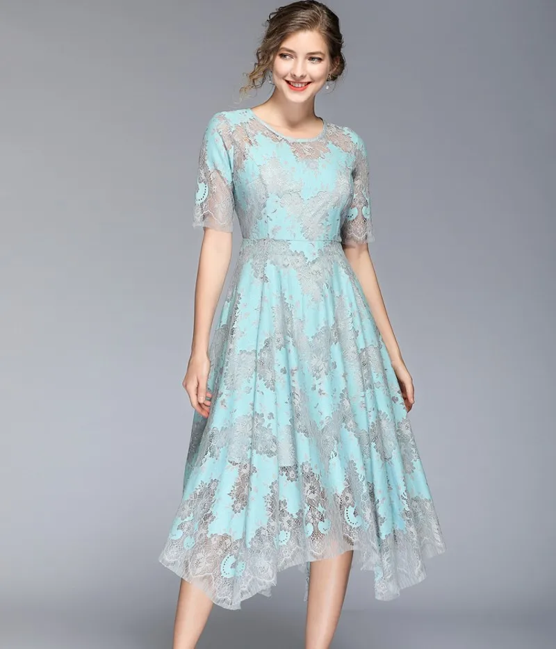 Летние женские кружевные платья, сексуальные, открытые, длинные, Vestido, элегантные, трапециевидные, повседневные, тонкие, офисные, вечерние, длинные платья