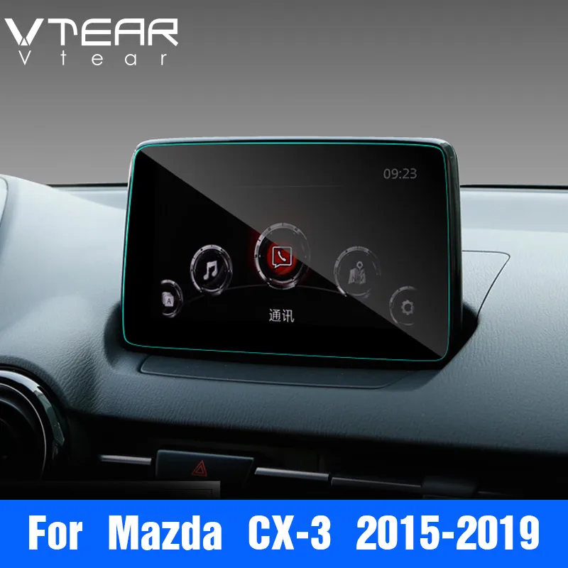 Vtear для Mazda CX-3 CX3 gps Навигация экран стальной материал Защитная пленка для ЖК-экрана пленка наклейка аксессуары - Название цвета: Белый