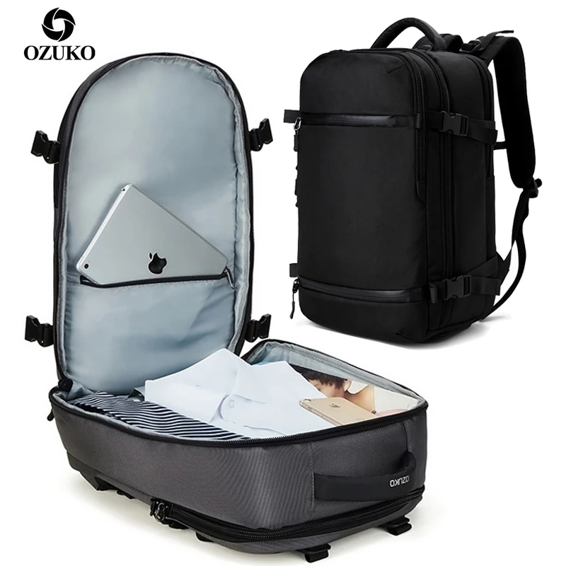 Мужской рюкзак для ноутбука 15," 17" дюймов, вместительный мужской багажный рюкзак для путешествий, водонепроницаемый рюкзак Mochila с зарядкой через usb для женщин