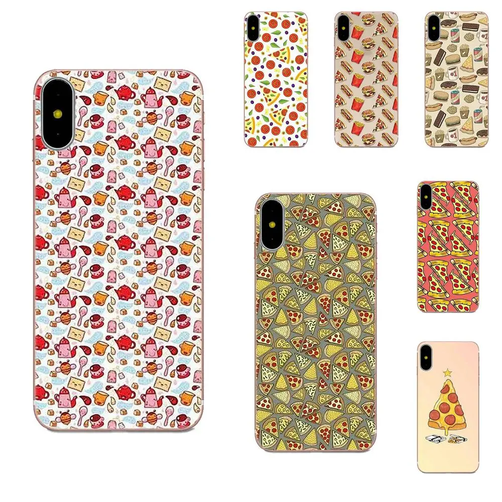 Чипы пицца еда гамбургеры для Apple iPhone 4 4S 5 5C 5S SE 6 6S 7 8 Plus X XS Max XR Мягкий ТПУ узор