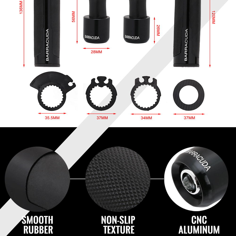 Универсальный 22 мм для уличных гонок мото комплект с наконечником CNC 7/8 ''мотоциклетная рукоятка колпачки для руля Набор ручек BARRACUDA