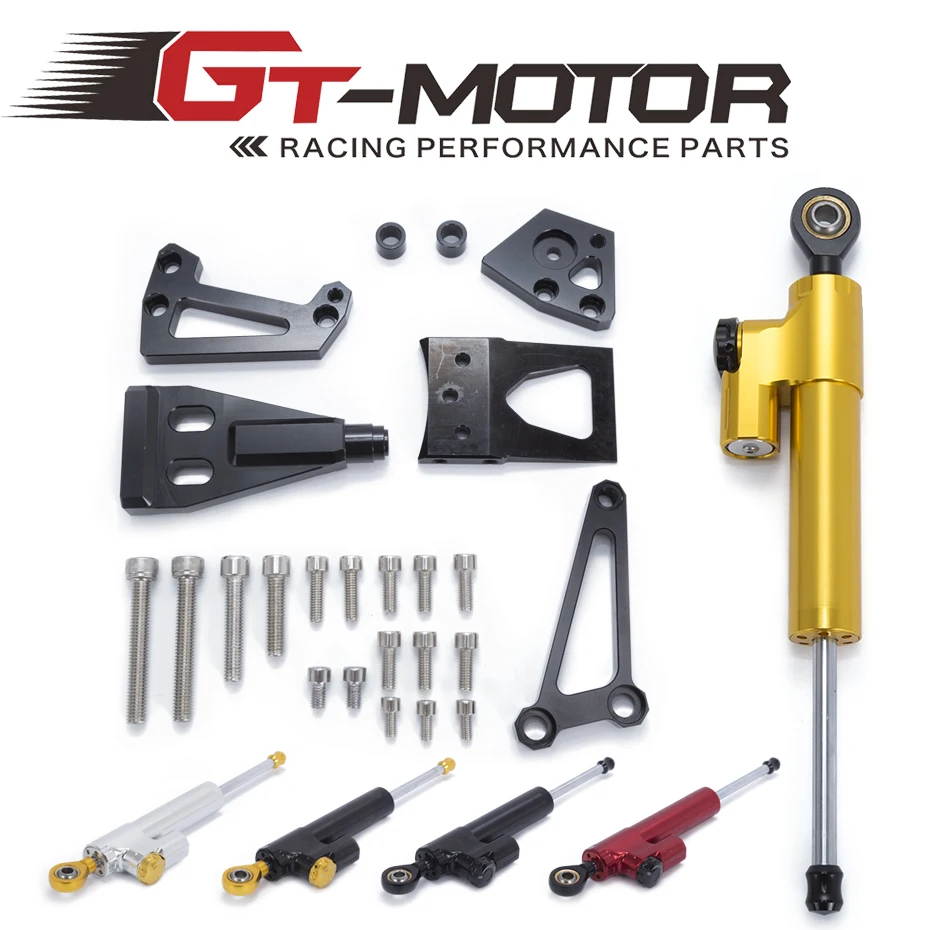 

GT Motor - Motorcycle CNC Damper Steering StabilizerLinear Reversed Safety Control + Bracket For KAWASAKI ER6N ER-6N 2009-2011