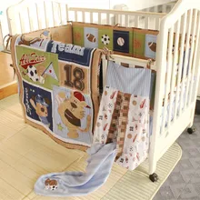 Детские бамперы, хлопок, голубой мультфильм, милый Принт, простыня и пододеяльник для маленьких мальчиков, одеяло, Мягкая Вышивка, детские постельные принадлежности