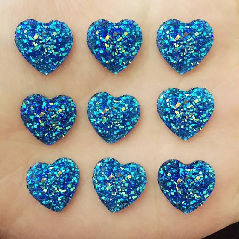 

AB Resin 200PCS 14mm Heart stones flatback Scrapbooking for phone/Wedding Buttons diy craft D523*10