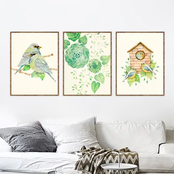 

3pcs flowe bird 5D diamond painting cross stitch Modern DIY needlework full round diamond embroidery mosaic rhinestones painting