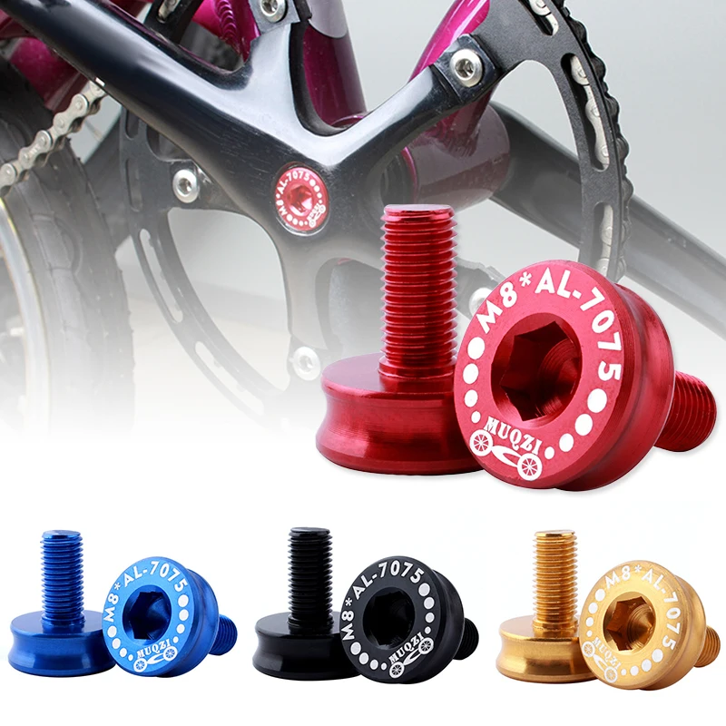 2pcs Bike Bottom Bracket Axle Crank Bicycle 8mm Allen Key Arm Screw Axis Fixing Bolts Crank M8 Set Aluminum Alloy Cycling Parts ► Photo 1/6
