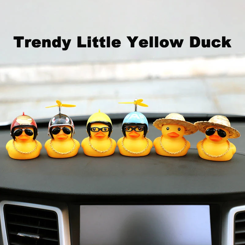 

KingDeng Toy Fashion Trend Rubber Little Yellow Duck With propeller Funny Cute