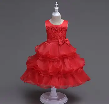 

Girl's Dresses Party Dress Chiffon Lace Flower Bow Princess Wedding Dresses Tutu For Wedding Children's Clothing free shipping
