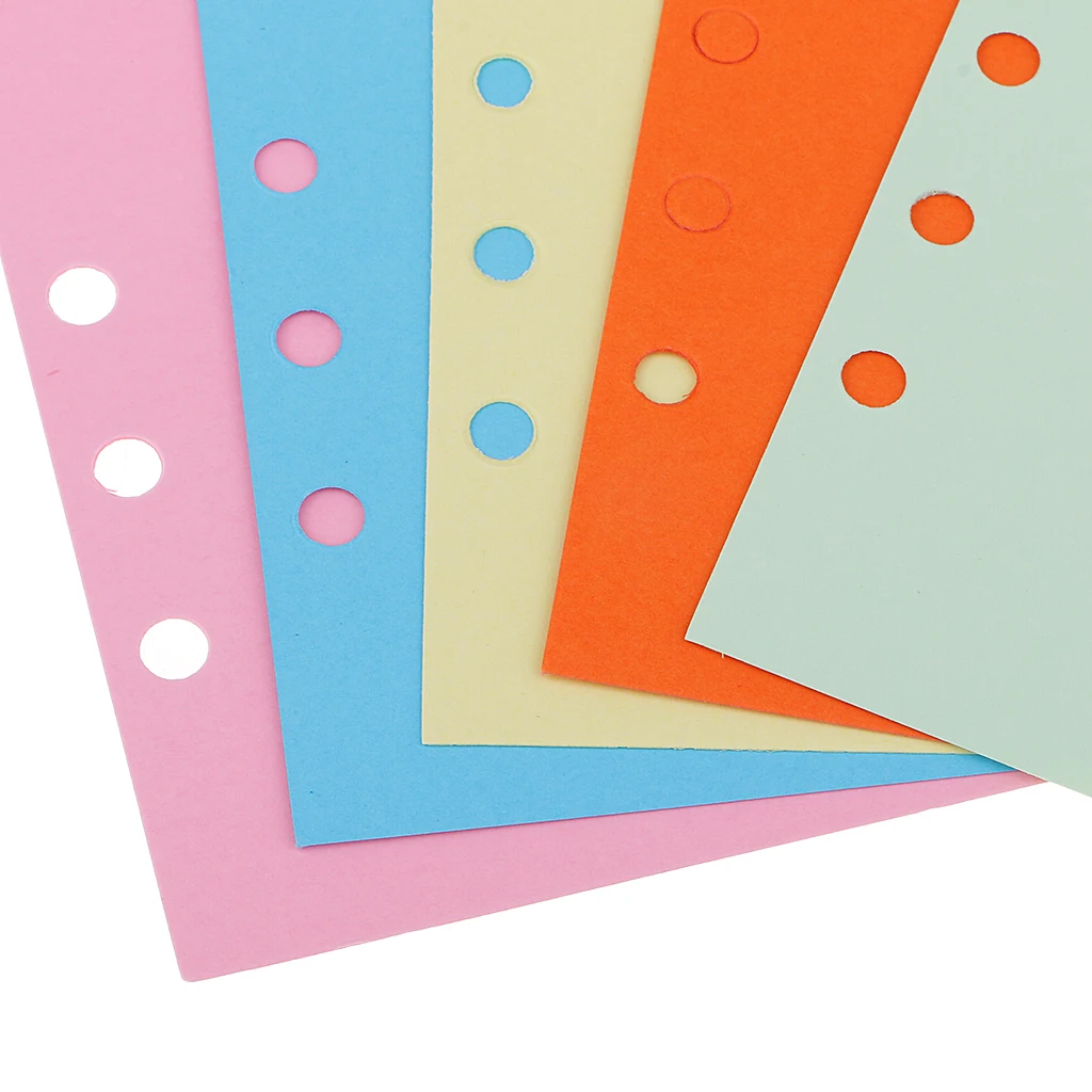 5 Pieces Solid A5 Size Kraft Paper Tabbed Paper Planner Notebook Album Divider Index Page