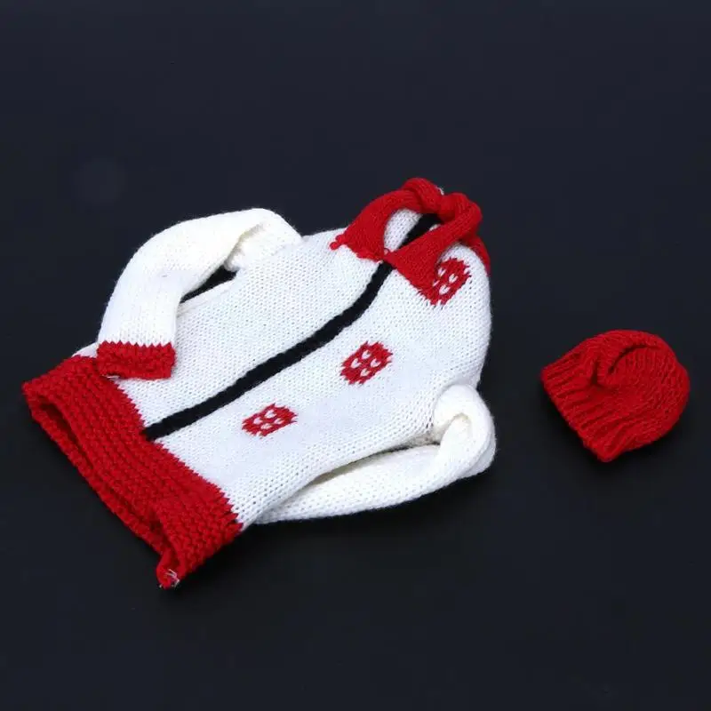 

2 Pcs 20-50CM Lovely Sweater Red Wine Bottle Cover Bags Santa Claus Dinner Table Clothes With Hats Christmas Party Decors