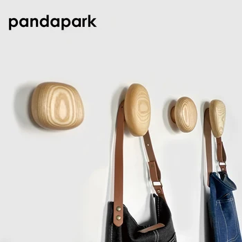 

Pandapark Wall hook Handmade Solid Wood Creative Wall Decorative Coat Rack Screw Hook Hookness Bedroom Decoration Hook Hanging