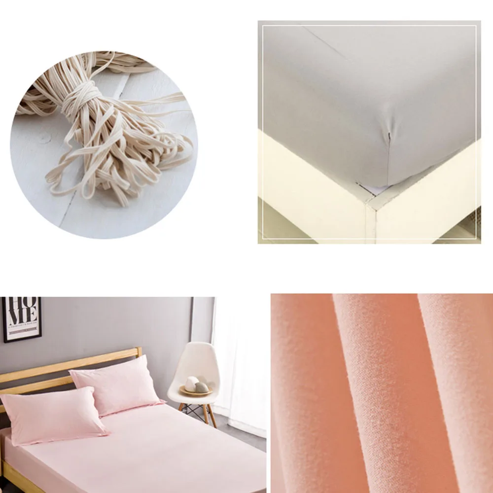  2 Sizes Solid Color Mattress Cover Cotton Mattress Protector Bed Bug Proof Dust Mite Mattress Pad C