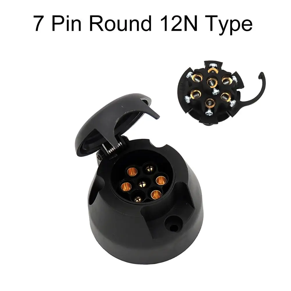 

12V Round 7 Pin Waterproof Plug Adapter Tow Bar Electrical Trailer Truck Socket