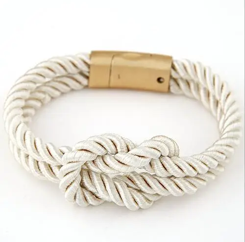 Магнитный браслет плетеный браслет из нейлоновой веревки Модные мужские браслеты для женщин ручной работы браслет мужские ювелирные изделия - Окраска металла: 11