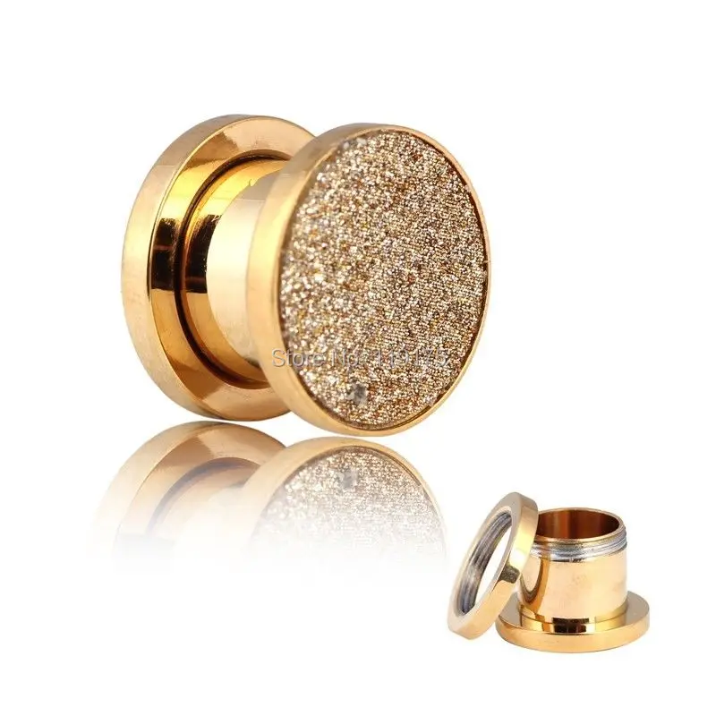Aliexpress Gold Glitter 316l Surgical Steel Ear Gauges Aliexpress Gold Glitter 316l Surgical Steel Ear Gauges Earlets Tunnels Ers Plugs Body Piercing Jewelry From Reliable Export Suppliers