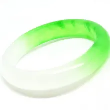 Сертифицированный Природный зеленый белый жадеит Джейд браслет Ювелирные изделия с драгоценными камнями