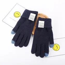 Письмо 1982 Для мужчин полный палец Зимние водительские перчатки бархатные шерстяные вязаные перчатки теплые варежки человека толстой