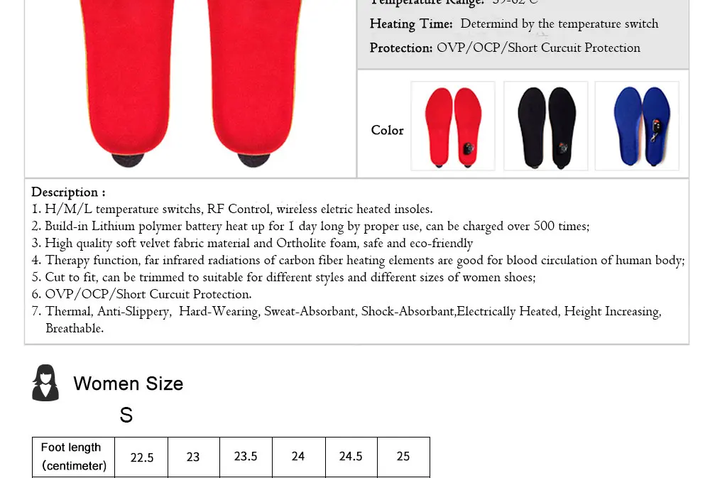 Wireless Controll Electric Heated Insoles_03