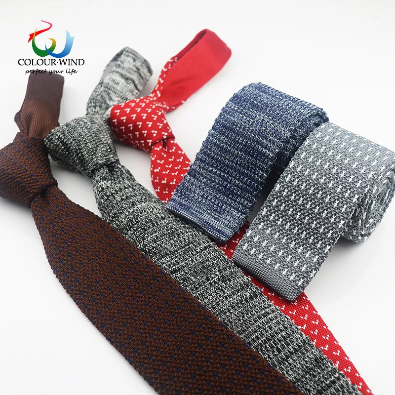 

2018 Genuine Brand Slim 6cm Men's Solid Tie Narrow Knitted Neck Tie Business Woven Knit Colourful Tie Plain Cravate Party Gift