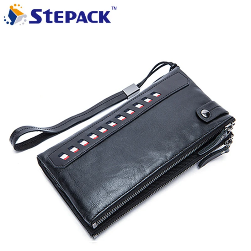 

2017 New Arrival Patchwork Wallet Genuine Leather Men Wallet Mutil-Card Holders Men Big capacity Billfold Business High Quality
