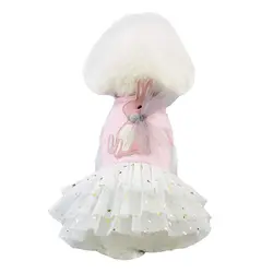 Костюм для животного милое платье-пачка принцессы с изображением кролика для собак Свадебная юбка одежда для маленьких девочек одежда из