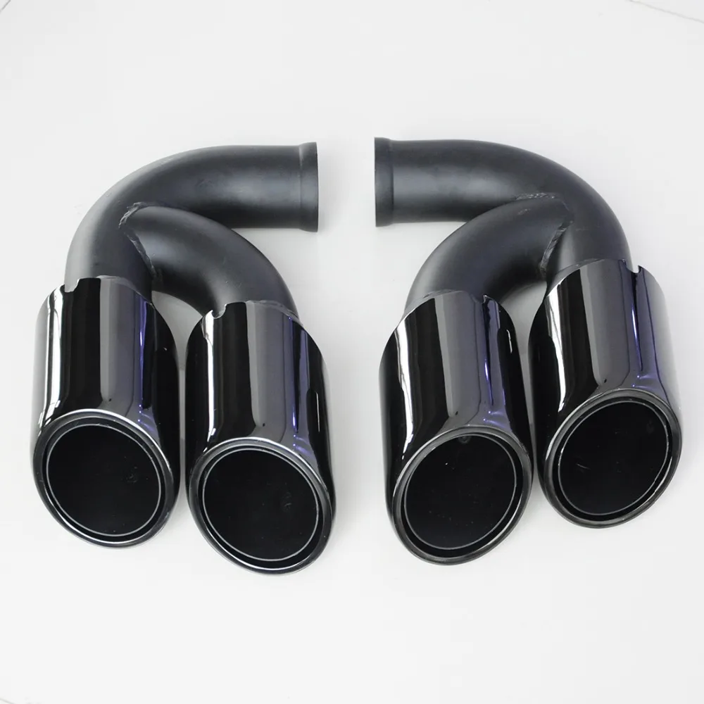 Car New Titanium Black Exhaust Pipes Muffler Tail Tip Short Type For