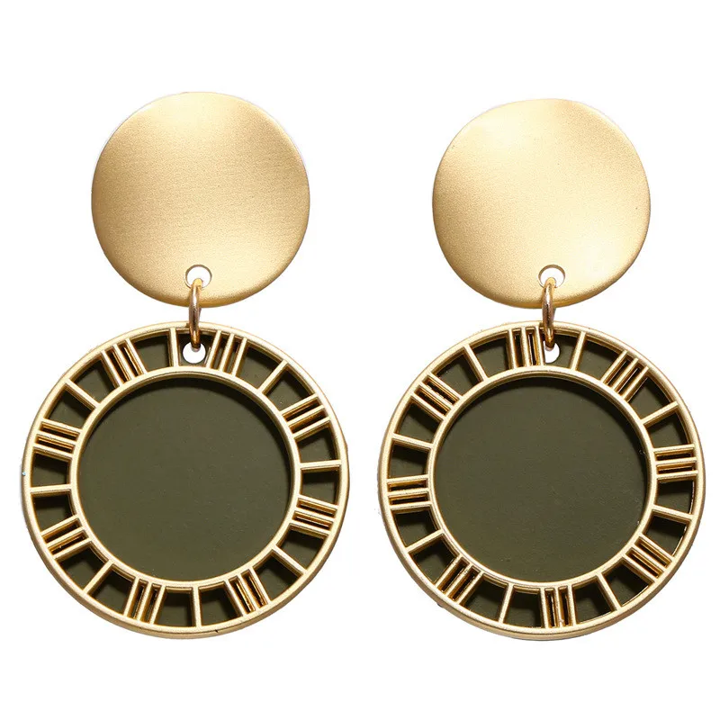 Zorcvens, новые золотые корейские серьги для женщин, модные Висячие висячие серьги с круглым сердцем, свадебные геометрические ювелирные изделия - Окраска металла: 62639