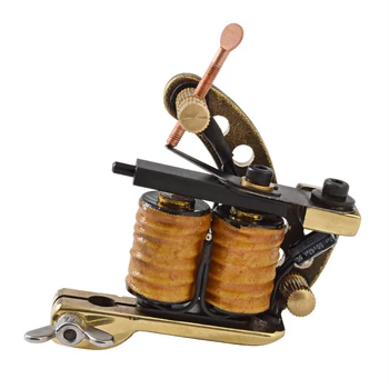 

Wholesale Price professional brass wire 10 wraps shader manual handmade Cast brass frame Tattoo Machine Gun