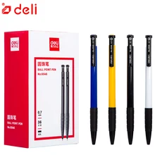 Deli 36 шт./лот шариковая ручка синий черный красный цвет студенческие канцелярские принадлежности 0,7 мм прессованная Шариковая ручка для школы и офиса