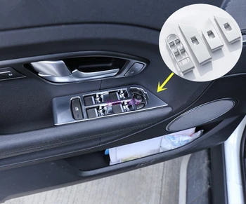 4pcs ABS Chrome Car Window Glasses Lifter Decoration Frame On Door Stickers For Landrover Range Rover Evoque 2011-17 accessories