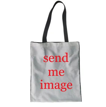 

THIKIN Canvas Shopping Bag Custom your Like Image Logo Student Book Bag Wholesale