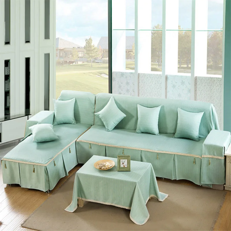 cheap Solid Color Fabric Sofa Cover Universal Sofa Towel All inclusive Dust Cover Couch Home Decoration SF 14