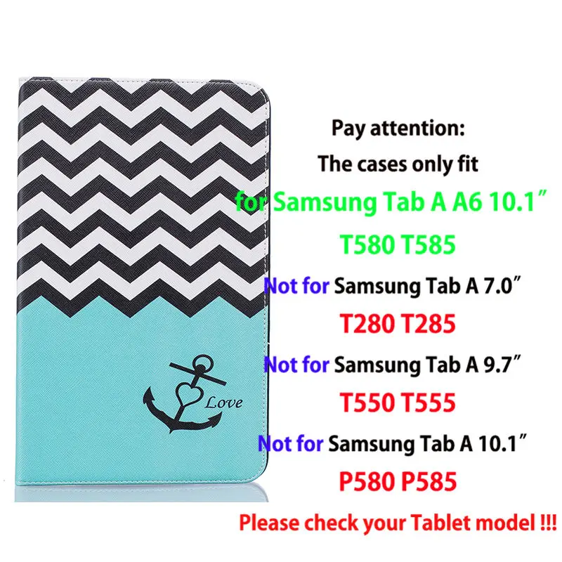 Модный чехол с рисунком для samsung Galaxy Tab A, A6, 10,1,, T580, T585, T580N, чехол, подставка для планшета, кожаный чехол+ стилус+ пленка - Цвет: L010