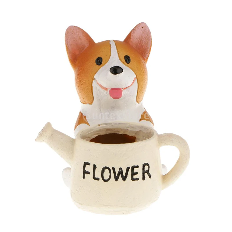 cartoon dogs flower vase resin succulent cute sleeping animal for back