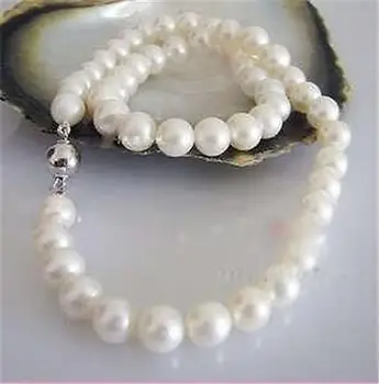 

Hot sale Free Shipping>>Pretty!8-9MM White Cultured Pearl Necklace 17"