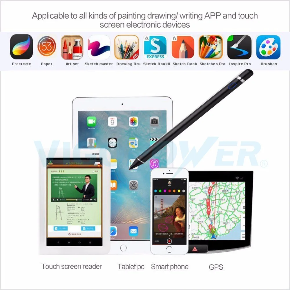 Активный стилус цифровой ручка карандаш для iPad iPhone Samsung планшетов iOS и Android