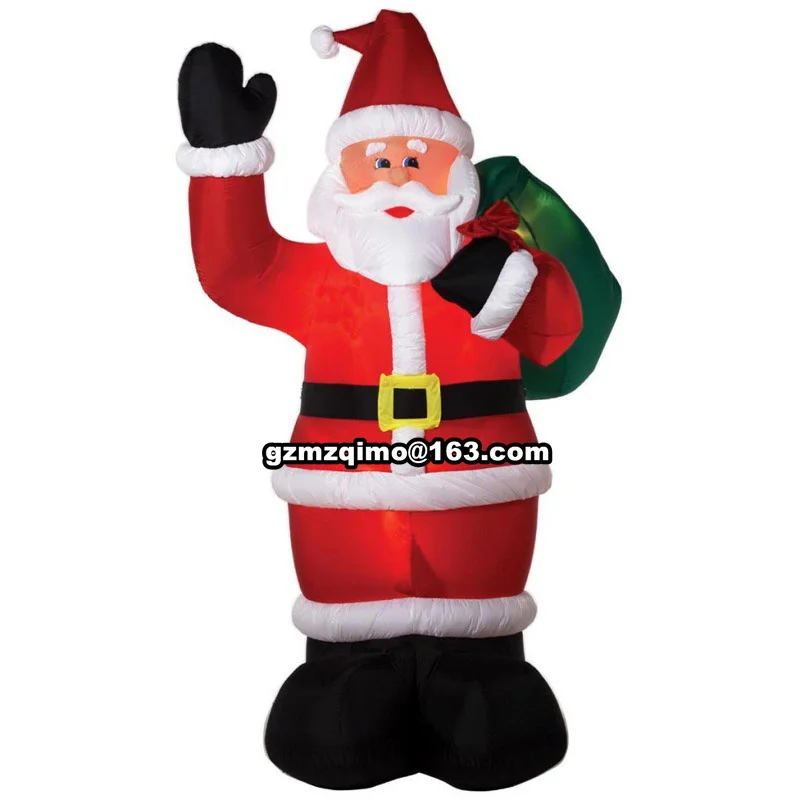 1.8m Christmas Show Costumes Inflatable Santa Claus backpack Xmas Decor Costume Jumpsuit Mounts Santa Claus Clothes Props santa claus printed christmas sweatshirt