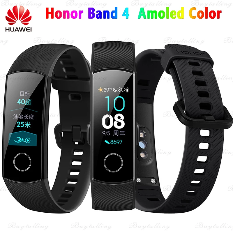 Смарт-браслет huawei Honor Band 4 Amoled цветной 0,9" сенсорный экран для плавания осанка для определения пульса сна