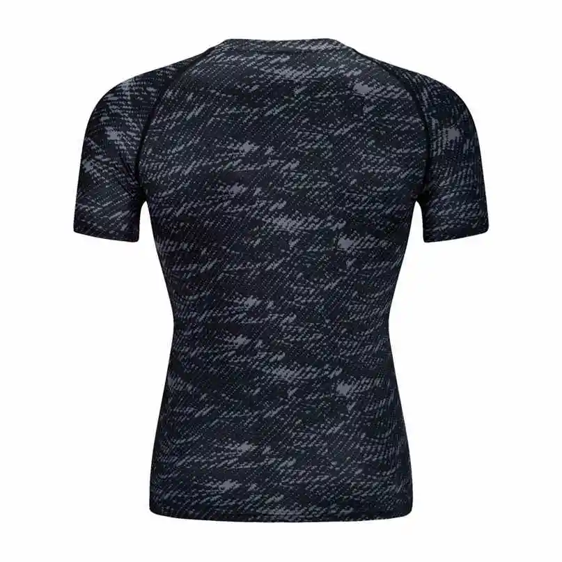 Sport Running t-shirt Short Sleeve O- Collar Basketball Fitness Wear Skinny Sweat Breathable T-shirt Quick Dryer clothes #2N15 (2)
